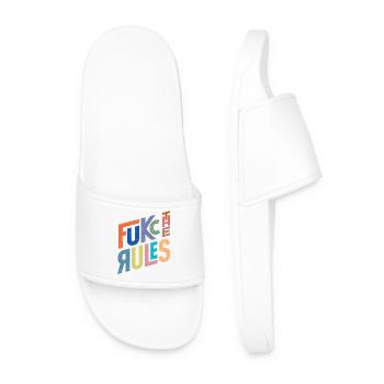Rules are there to be broken - Men’s Pool Sliders - white - Front