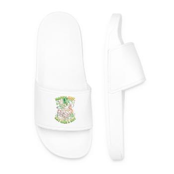 Cat happiness for St. Patrick's Day - Men’s Pool Sliders - white - Front