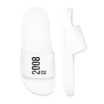 18th Birthday Boy Girl 18 Years 2008 Funny - Men’s Pool Sliders - white - Front