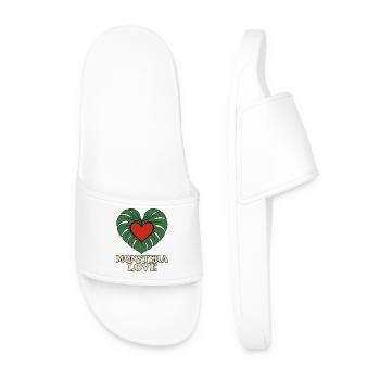 Monstera Love - Men’s Pool Sliders - white - Front