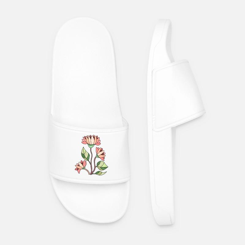 Blumen - Männer Badelatschen - Weiß