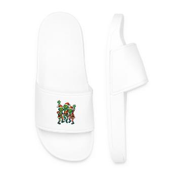 Zombies de Noël Rigolos en Bonnet de Santa - Claquettes Homme - blanc - Devant