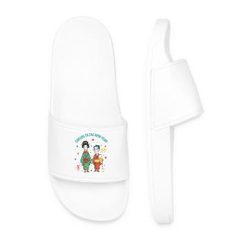 Santé au design de célébration du Nouvel An 2026 - Claquettes Homme - blanc - Devant