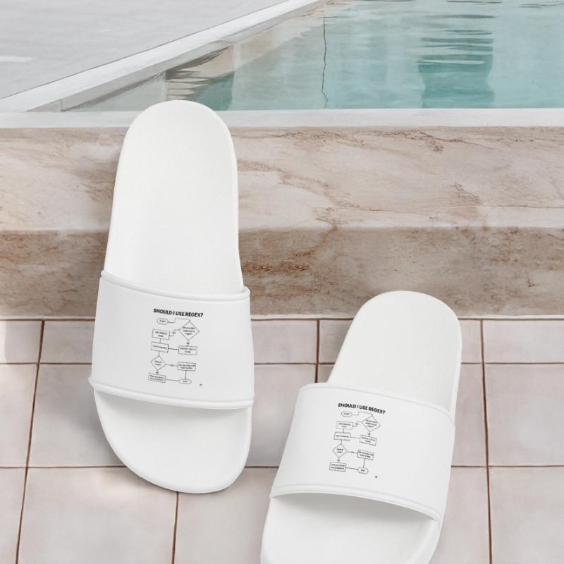 Should I Use Regex Flowchart - Two Problems Gift Men’s Pool Sliders