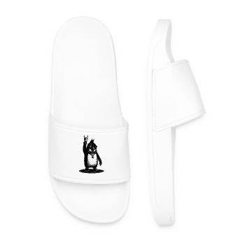 Pingouin de pierre avec un signe de main en métal - Claquettes Homme - blanc - Devant