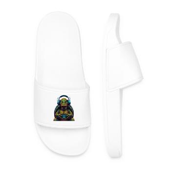 Turtle Gaming Animal Video Games Funny - Men’s Pool Sliders - white - Front