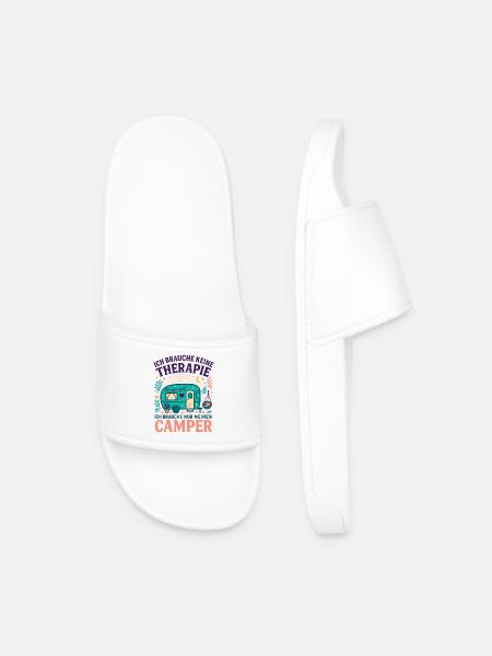 Camping-thérapie : Amour des campeurs, disant la caravane - Claquettes Homme - blanc