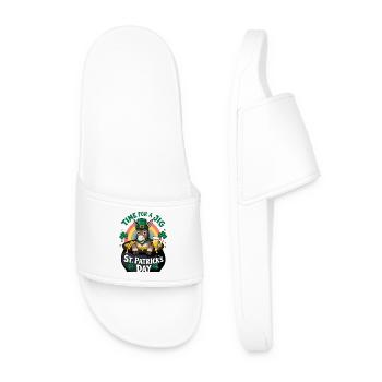 St. Patrick's Day Donkey Gold Pot Rainbow - Men’s Pool Sliders - white - Front