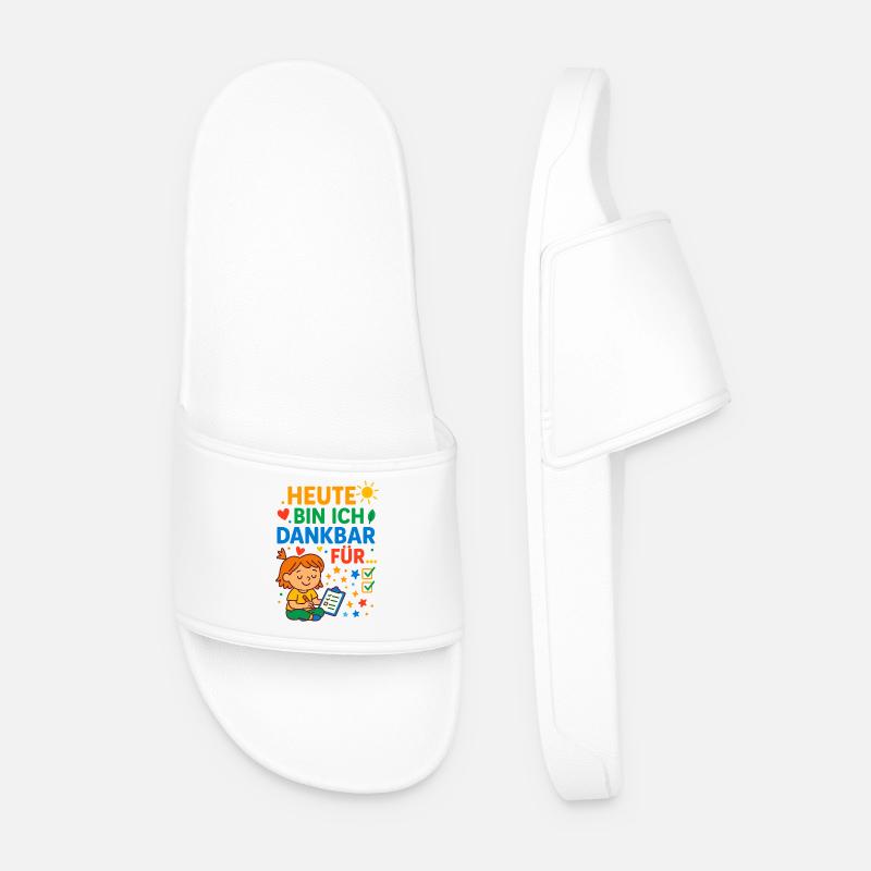 Today grateful child, gratitude learning mindfulness - Men’s Pool Sliders - white