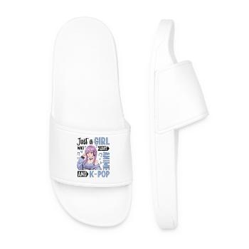 Just A Girl Who Loves Anime And K-Pop - Männer Badelatschen - Weiß - Vorne