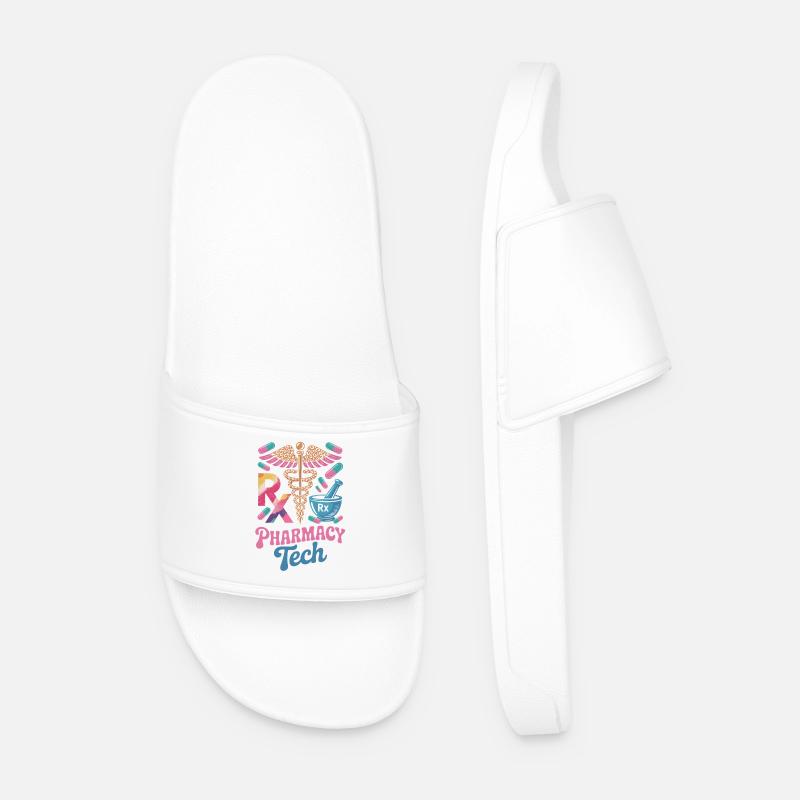 Rx Tech Pharmacy Art - Männer Badelatschen - Weiß