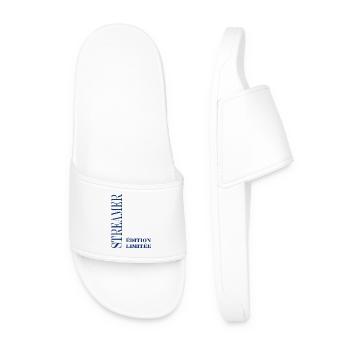 Limited Edition Blue Serif streamer - Men’s Pool Sliders - white - Front
