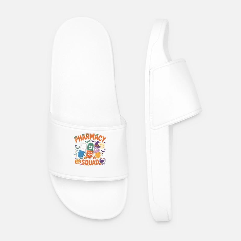Pharma Halloween Squad - Men’s Pool Sliders - white