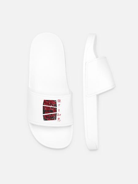 Japanese Dragon Japan Vintage Streetwear - Men’s Pool Sliders - white