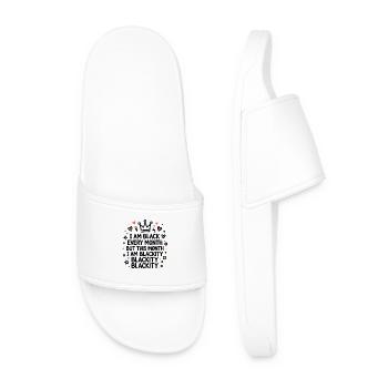 Blackity Blackity Blackity Empowerment Statement - Men’s Pool Sliders - white - Front