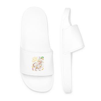 Mardi Gras Dino Mask Cult - Men’s Pool Sliders - white - Front