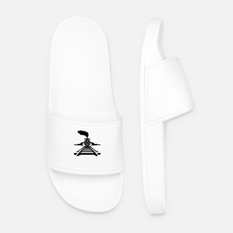 Railway Sketch - Men’s Pool Sliders - white