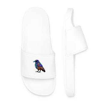 Raven Animal Colorful - Men’s Pool Sliders - white - Front