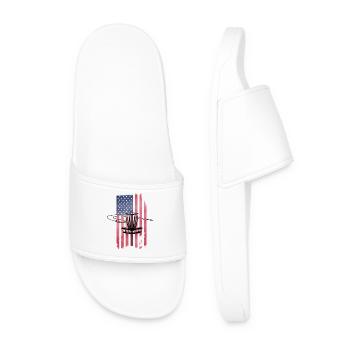 Disc Golf USA Flagge - Männer Badelatschen - Weiß - Vorne