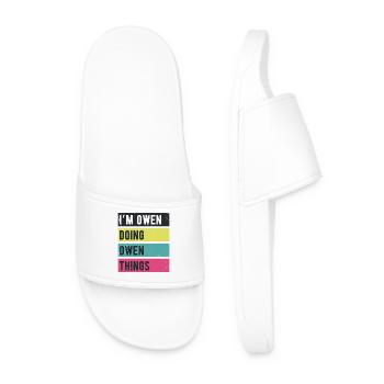 Je suis Owen qui fait des choses rétro Owen Colors - Claquettes Homme - blanc - Devant