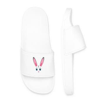 Niedliches Kaninchengesicht Kawaii Bunny Oster-Faulheitskostüm - Männer Badelatschen - Weiß - Vorne