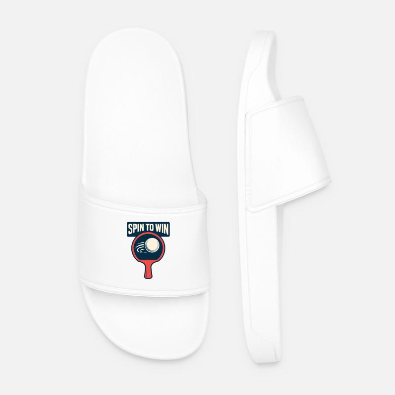 Spin to Win - Ping Pong - Men’s Pool Sliders - white
