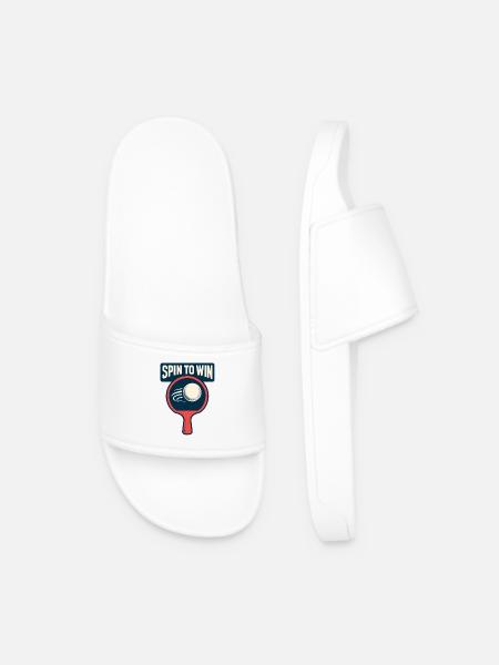 Spin to Win - Ping Pong - Men’s Pool Sliders - white
