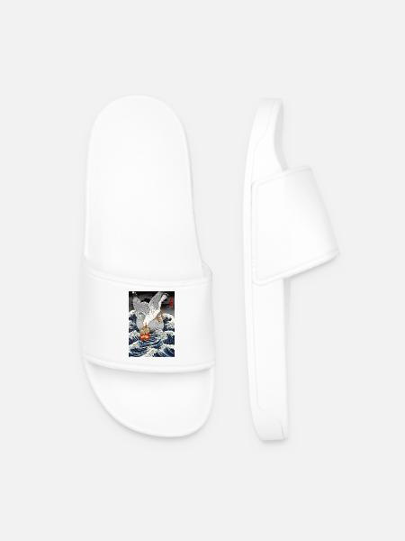 Seagulls Steals Chips Funny - Men’s Pool Sliders - white