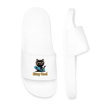 Chat patineur Reste Cool - Claquettes Homme - blanc - Devant