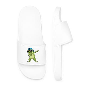 Cool Dabbing Frog Sonnenbrillen-Cartoon-Kunst - Männer Badelatschen - Weiß - Vorne