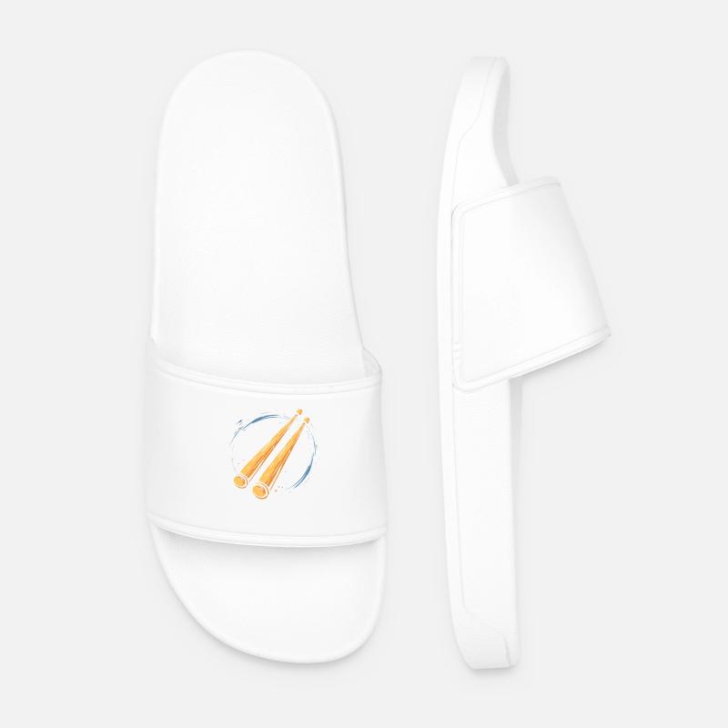 Drumsticks Graphic - Men’s Pool Sliders - white