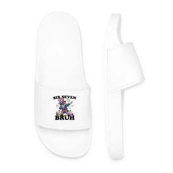 Six Seven Bruh 4 July Dabbing 6-7 4 July - Men’s Pool Sliders - white - Front
