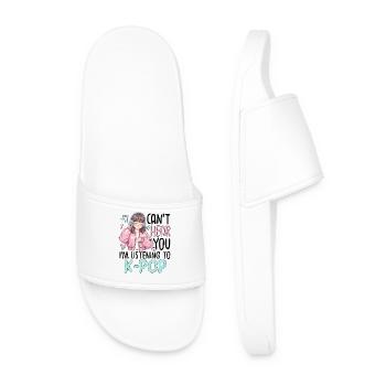 Je ne t’entends pas en écoutant de la K-Pop - Claquettes Homme - blanc - Devant