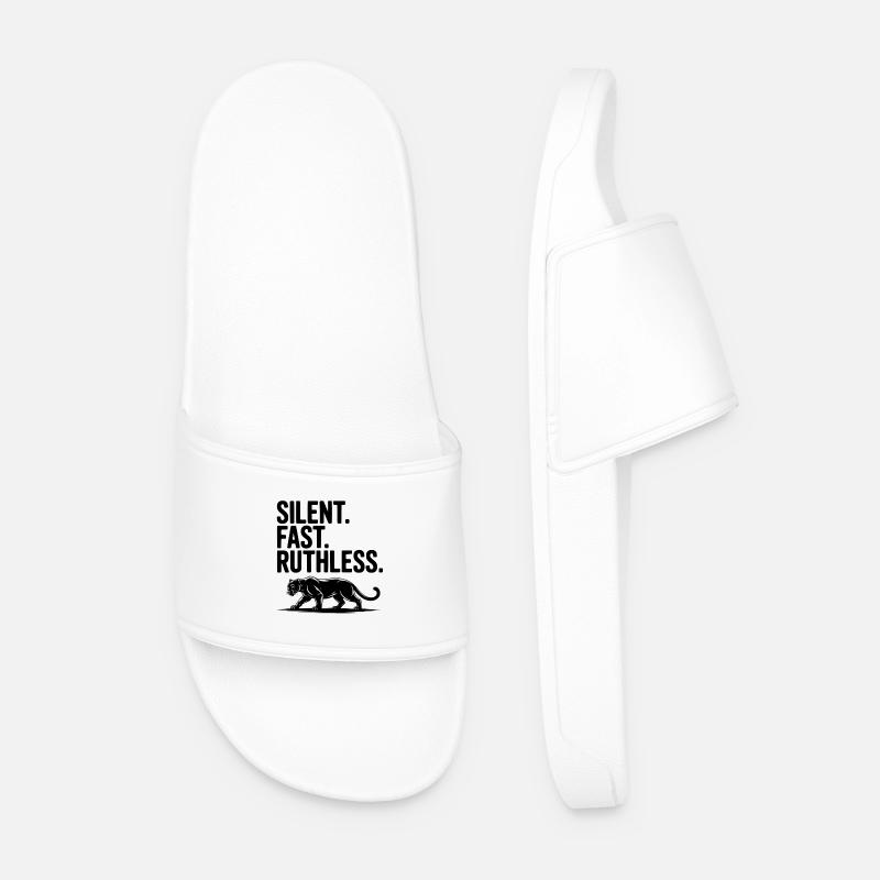 Silent. Fast. Ruthless. - Men’s Pool Sliders - white