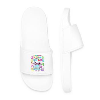 Thème de la Salle de Classe de la Calculatrice Kawaii - Claquettes Homme - blanc - Devant