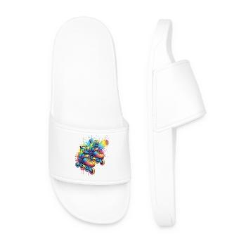 Rollschuhe – Urbane Sportillustration - Männer Badelatschen - Weiß - Vorne