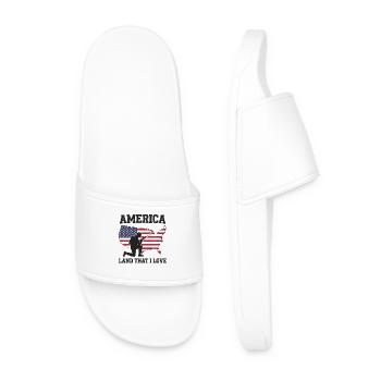 America Land That I Love Patriotischer Soldat - Männer Badelatschen - Weiß - Vorne