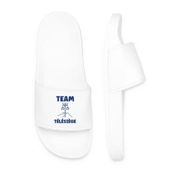 Mountain chairlift team - Men’s Pool Sliders - white - Front
