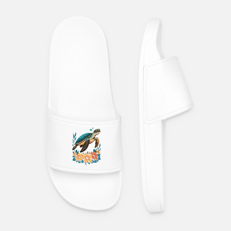 Meeresschildkröte Ozean Addict Design - Männer Badelatschen - Weiß