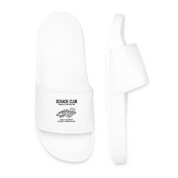 Chess Club Strategy Design – Vintage Chess Bar - Men’s Pool Sliders - white - Front