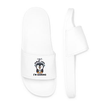 I cant Adult now I'm Gaming funny Gamer Penguin - Männer Badelatschen - Weiß - Vorne