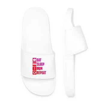 Running illustration for race - Men’s Pool Sliders - white - Front