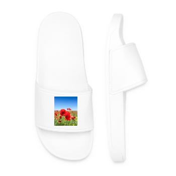 Mohnblumen im blauen Feld - Männer Badelatschen - Weiß - Vorne