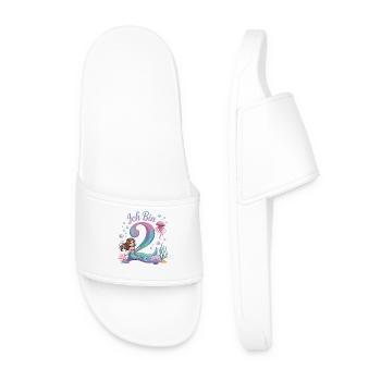 Je suis 2e anniversaire de la fille sirène - Claquettes Homme - blanc - Devant