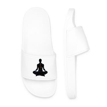 Meditations Design - Männer Badelatschen - Weiß - Vorne