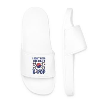 Je n’ai pas besoin de thérapie, j’ai juste besoin d’écouter de la K-pop - Claquettes Homme - blanc - Devant