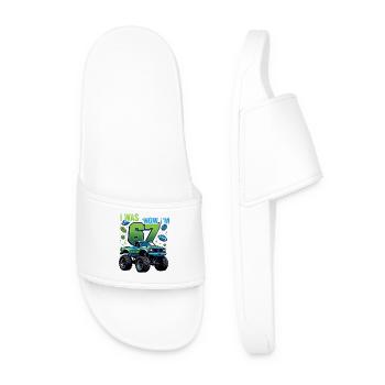 Garçon du 7e anniversaire de Monster Truck - Claquettes Homme - blanc - Devant
