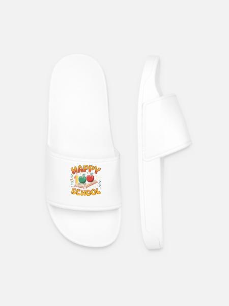 Hundredth Day of School Anniversary Design - Men’s Pool Sliders - white