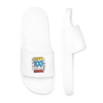 Hundredth Day of School Jubilee Design - Men’s Pool Sliders - white - Front
