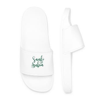 Saudi Arabia – Women's Heart, Love for Saudi Arabia - Men’s Pool Sliders - white - Front